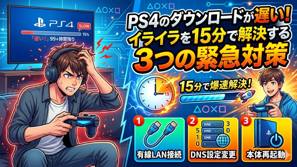 PS4のダウンロードが遅い