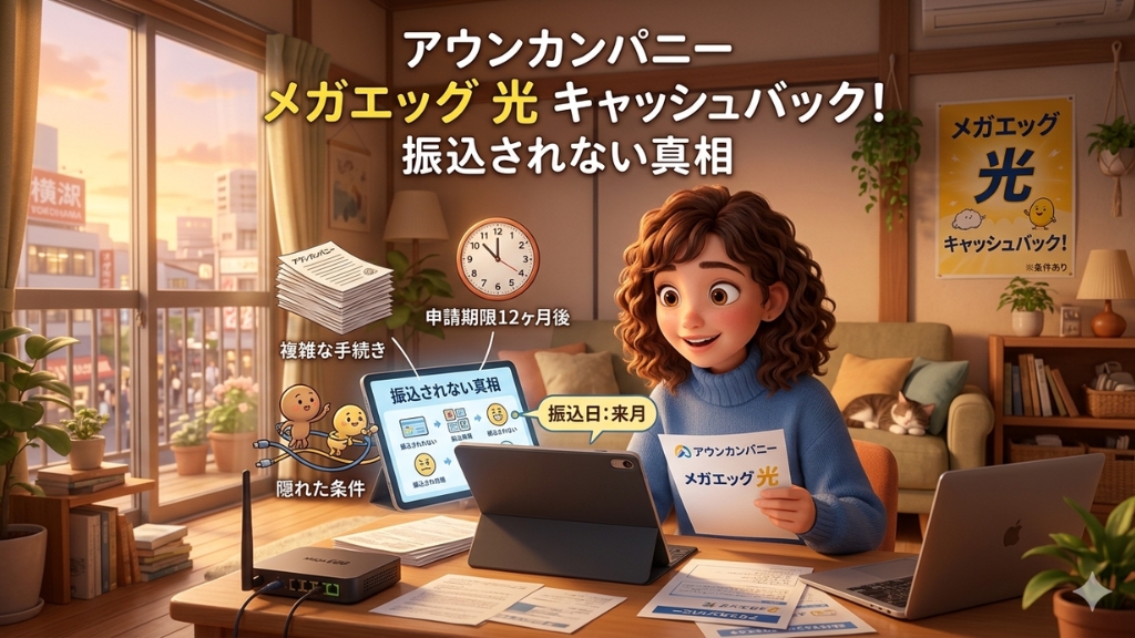 アウンカンパニー メガエッグ 光 キャッシュバック