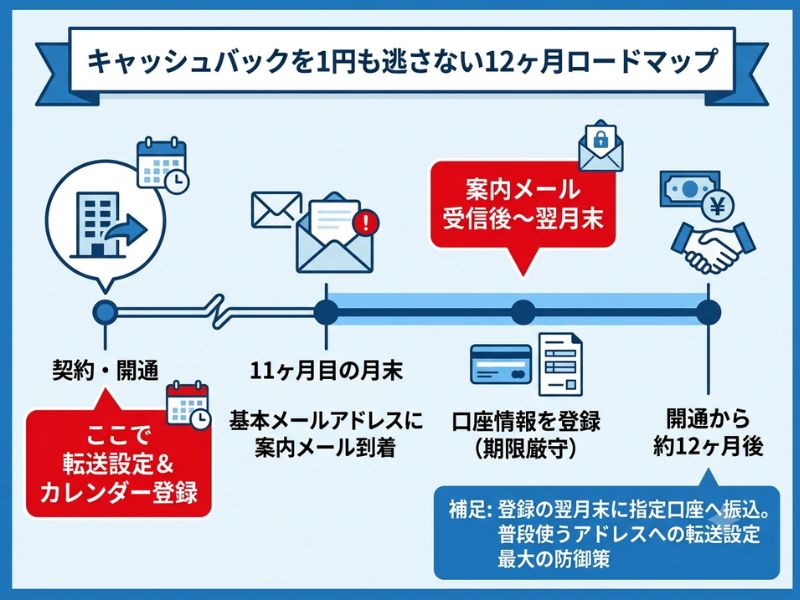 キャッシュバックを1円も逃さない12ヶ月ロードマップ