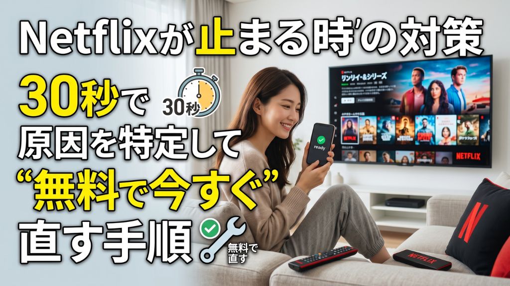 Netflixが止まる時の対策｜30秒で原因を特定して"無料で今すぐ"直す手順