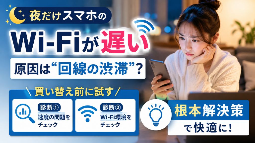 夜だけスマホのWi-Fiが遅い原因は“回線の渋滞”？根本解決策はコレ