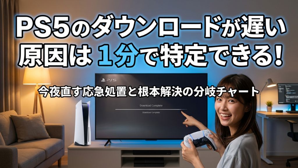 PS5のダウンロードが遅い原因は1分で特定できる