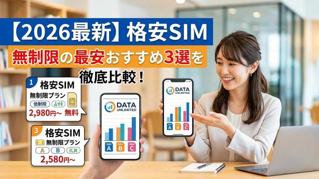 格安SIMの無制限の最安おすすめ3選を徹底比較